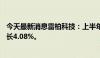 今天最新消息雷柏科技：上半年净利润2141.79万元 同比增长4.08%。