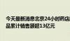 今天最新消息北京24小时药店超1200家，跨境电商医药商品累计销售额超13亿元