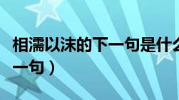 相濡以沫的下一句是什么原因（相濡以沫的下一句）