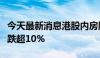 今天最新消息港股内房股集体下挫，越秀地产跌超10%