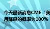 今天最新消息CME“美联储观察”：美联储9月降息的概率为100%