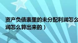 资产负债表里的未分配利润怎么来的（资产负债表未分配利润怎么算出来的）