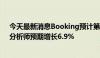 今天最新消息Booking预计第三财季营收将增长2%-4%，分析师预期增长6.9%