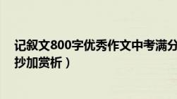 记叙文800字优秀作文中考满分作文带赏析（800字美文摘抄加赏析）