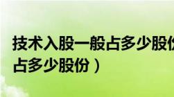 技术入股一般占多少股份合法（技术入股一般占多少股份）