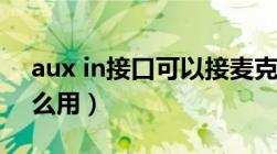 aux in接口可以接麦克风吗（aux in接口怎么用）