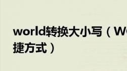 world转换大小写（WORD转换大小写的快捷方式）