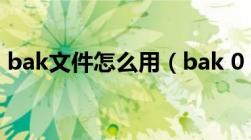 bak文件怎么用（bak 0 text文件怎么打开）