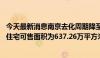 今天最新消息南京去化周期降至17.86个月，7月末全市商品住宅可售面积为637.26万平方米