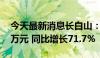 今天最新消息长白山：上半年净利润2103.3万元 同比增长71.7%