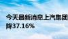 今天最新消息上汽集团：7月汽车销量同比下降37.16%