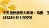 今天最新消息大商所：鸡蛋、玉米淀粉和生猪期权自2024年8月23日起上市交易