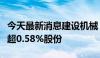 今天最新消息建设机械：股东柴昭一拟减持不超0.58%股份