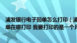 浦发银行电子回单怎么打印（浦发银行企业网上银行电子回单在哪打印 我要打印的是一个月之前）