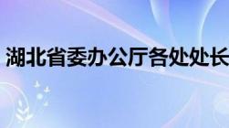 湖北省委办公厅各处处长（湖北省委办公厅）