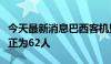 今天最新消息巴西客机坠毁遇难者人数再次修正为62人