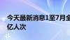 今天最新消息1至7月全国铁路发送旅客超25亿人次