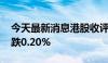 今天最新消息港股收评：恒指涨0.13% 科指跌0.20%