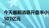 今天最新消息开盘半小时 沪深两市成交额达1507亿元