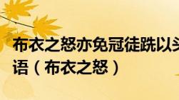 布衣之怒亦免冠徒跣以头抢地耳翻译成现代汉语（布衣之怒）