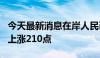 今天最新消息在岸人民币兑美元较上一交易日上涨210点