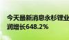 今天最新消息永杉锂业：2024年上半年净利润增长648.2%