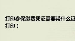 打印参保缴费凭证需要带什么证件什么（参保缴费凭证网上打印）