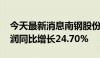 今天最新消息南钢股份：2024年上半年净利润同比增长24.70%