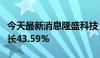 今天最新消息隆盛科技：上半年净利润同比增长43.59%