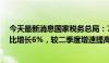 今天最新消息国家税务总局：7月份，工业企业销售收入同比增长6%，较二季度增速提高1.7个百分点