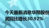 今天最新消息华翔股份：2024年上半年净利润同比增长30.92%