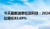 今天最新消息松霖科技：2024年上半年净利润2.21亿元 同比增长83.69%