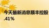 今天最新消息顺丰控股：7月收入同比增长15.41%