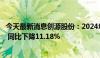 今天最新消息创源股份：2024年上半年净利润3764.67万元 同比下降11.18%