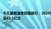 今天最新消息同程旅行：2024年第二季收入同比增加48.1%至42.5亿元