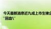 今天最新消息近九成上市生猪企业7月收入增长，行业持续