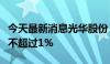 今天最新消息光华股份：股东广沣启辰拟减持不超过1%