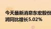 今天最新消息东宏股份：2024年上半年净利润同比增长5.02%