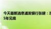 今天最新消息浦发银行张健：净息差下行压力仍在 预计2025年见底