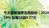 今天最新消息龙高股份：2024年上半年净利润同比下降18.59% 拟每10派0.77元