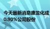 今天最新消息康龙化成：股东信中龙成拟减持0.90%公司股份