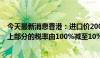 今天最新消息香港：进口价200港元以上的烈酒 200港元以上部分的税率由100%减至10%