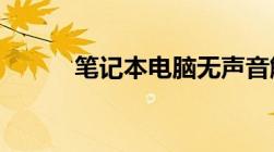 笔记本电脑无声音解决方案大全