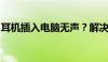 耳机插入电脑无声？解决方法与常见问题解析