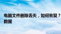 电脑文件删除丢失，如何恢复？——实用教程帮你找回重要数据