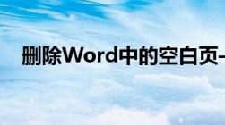 删除Word中的空白页——实用方法解析