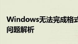 Windows无法完成格式化：解决方法与常见问题解析