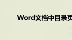 Word文档中目录页码的设置方法