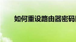 如何重设路由器密码网址及详细步骤