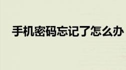 手机密码忘记了怎么办？解锁方法大解析